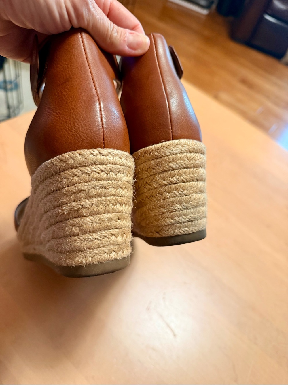 SOUL Naturalizer Brown Espadrille Wedge Sandals with Ankle Strap-NEVER WORN! - Picture 4 of 8